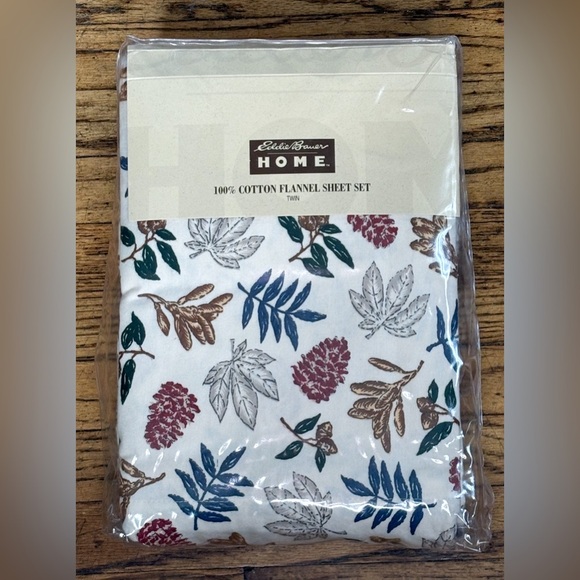 Eddie Bauer Woodland Leaf Twin Flannel Sheet Set New In Package Harvest Cottage - Picture 1 of 3